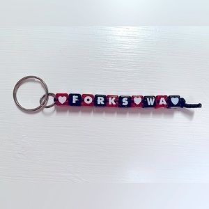 Forks, Washington Souvenir Beaded Keychain (setting of Twilight)